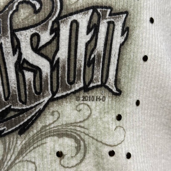 Harley Davidson White Ribbed Tank Top Studded Myrtle Beach NWT Women M 2010 Y2K - Picture 4 of 7